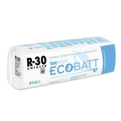 R-30 EcoBatt Unfaced Fiberglass Insulation Batt, 10 in x 19.25 in x 48 in, 70.58 sq ft