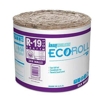 Knauf Ecoroll R-19 Kraft Faced Fiberglass Insulation Roll - All sizes