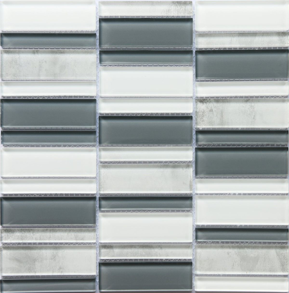Emser La Vie White Glass Mosaic Border Tile, 14-Pack (12-in x 12-in Sheets)
