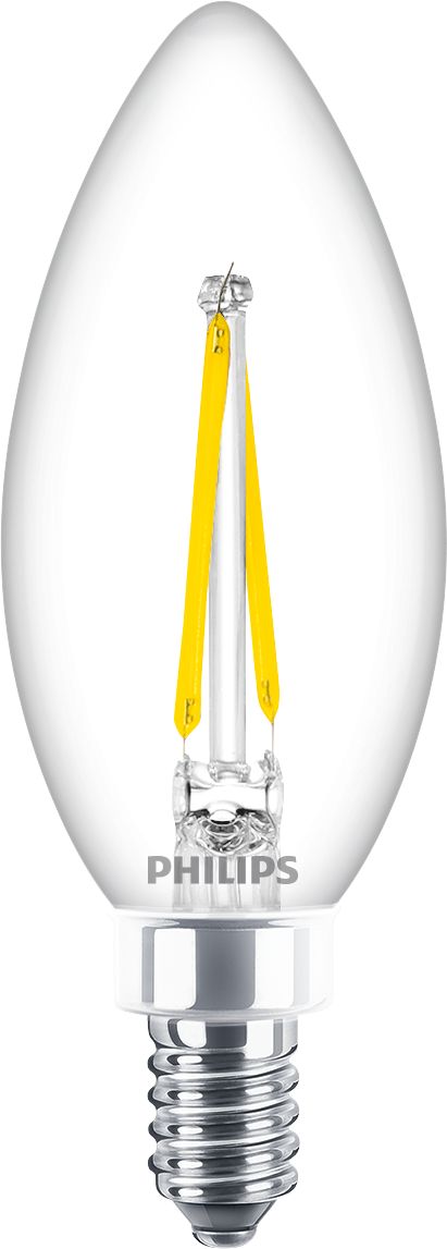 Philips 40-Watt Equivalent B11 Dimmable Edison LED Candle Light Bulb, Clear Glass Bent Tip, E12 Candelabra Base, Daylight 5000K (12-Pack)