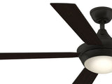 Fanimation Studio Collection Aire Drop 52-in Brushed Nickel LED Indoor Ceiling Fan with Light Kit and Remote (5-Blade)