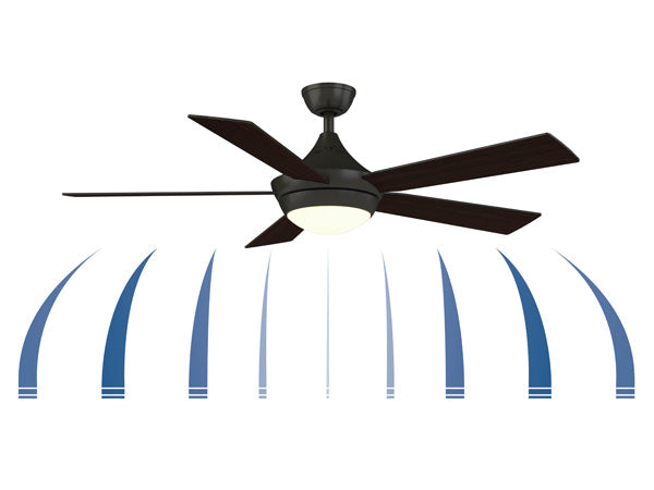 Fanimation Studio Collection AireDrop WiFi 52-in Aged Bronze LED Indoor Smart Ceiling Fan with Remote (5-Blade)