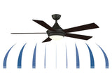 Fanimation Studio Collection AireDrop WiFi 52-in Aged Bronze LED Indoor Smart Ceiling Fan with Remote (5-Blade)