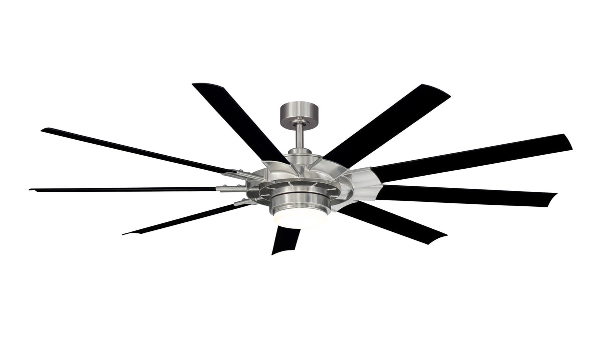 Fanimation Studio Collection Slinger v2 72-in Matte Black LED Indoor/Outdoor Ceiling Fan with Light Kit and Remote (9-Blade)