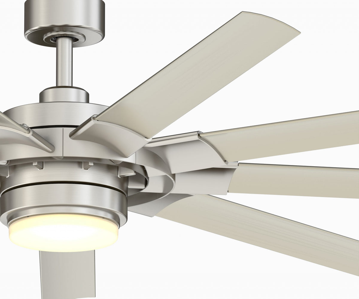Fanimation Studio Collection Slinger v2 72-in Matte Black LED Indoor/Outdoor Ceiling Fan with Light Kit and Remote (9-Blade)