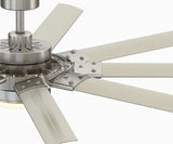 Fanimation Studio Collection Slinger v2 72-in Brushed Nickel LED Indoor/Outdoor Ceiling Fan with Light Kit and Remote (9-Blade)