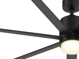 Fanimation Studio Collection Blitz 56-in Brushed Nickel LED Indoor/Outdoor Ceiling Fan with Light Kit and Remote, 7-Blade