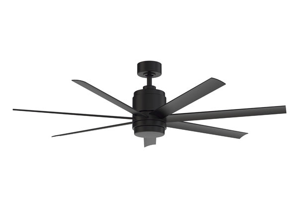 Fanimation Studio Collection Blitz 56-in Brushed Nickel LED Indoor/Outdoor Ceiling Fan with Remote (7-Blade)