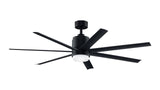 Fanimation Studio Collection Blitz 56-in Matte Greige LED Indoor/Outdoor Ceiling Fan with Remote, 7-Blade