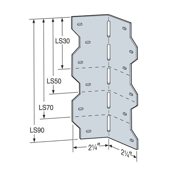 Simpson LS Galvanized Skewable L Angle 7-7/8"