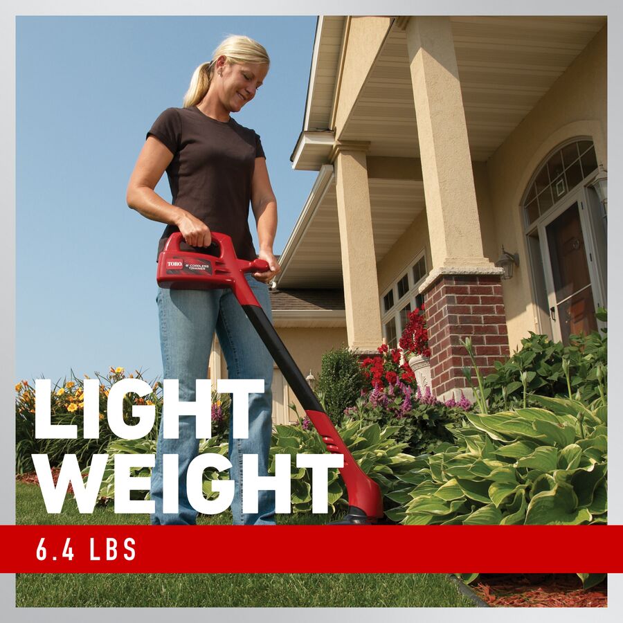 Toro 8 in. 12-Volt Cordless String Trimmer, Model 51467 (Battery & Charger Included)
