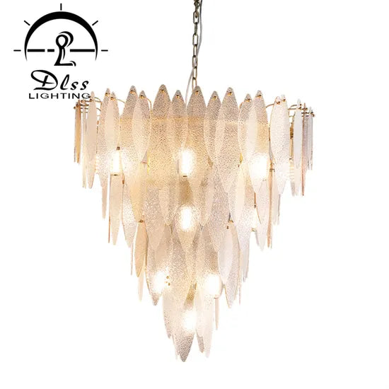 DLSS Lighting Leaf Shape Design Glass Pendant Lamp