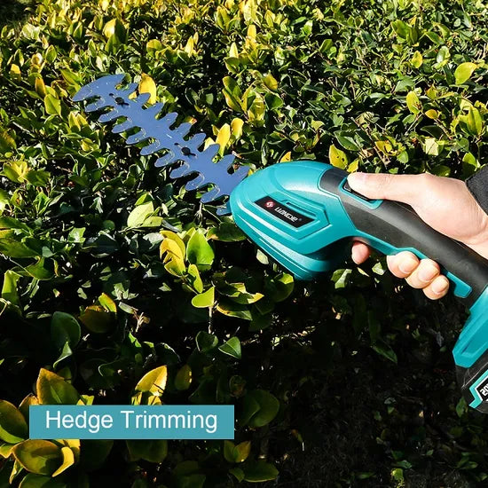 Liangye Battery Operated Garden Tool Kit Grass Cutter Hedge Shears and Raker 3 in 1