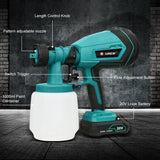 Liangye Battery Operated Portable Power Tools 18V Airless Cordless HVLP Spray Gun Paint Sprayer