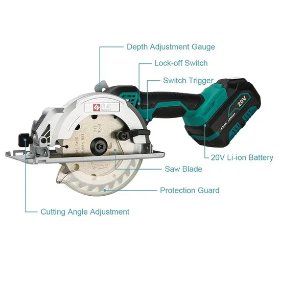 Liangye Cordless Power Tools 20V Battery Electric Mini Circular Saw 5-1/2 Inch