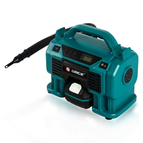 Liangye Rechargeable Battery Operated Car Repair Tools 18V Cordless Portable Tire Inflator Air Compressor