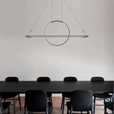 DLSS Lighting Long Indoor LED Hanging Round Ring Metal Chandelier