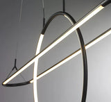 DLSS Lighting Long Indoor LED Hanging Round Ring Metal Chandelier