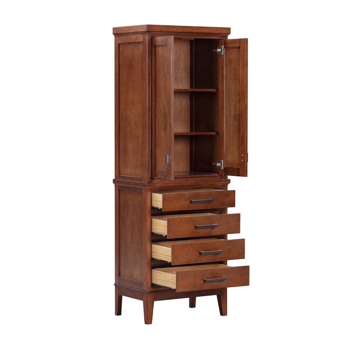 Avanity Madison 24-in W x 71.2-in H x 16-in D Tobacco Poplar Freestanding Linen Cabinet