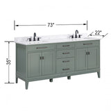Avanity Madison 72-in White Bathroom Vanity Cabinet