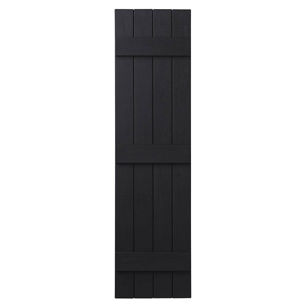 Mastic Closed Board & Batten Shutters Black 15" x 63"