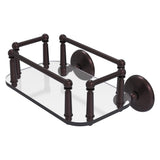 Allied Brass Monte Carlo Collection Wall Mounted Glass Guest Towel Tray in Antique Brass