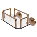Allied Brass Monte Carlo Collection Wall Mounted Glass Guest Towel Tray in Antique Brass