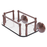 Allied Brass Monte Carlo Collection Wall Mounted Glass Guest Towel Tray in Antique Brass