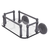 Allied Brass Monte Carlo Collection Wall Mounted Glass Guest Towel Tray in Antique Brass