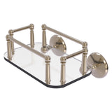 Allied Brass Monte Carlo Collection Wall Mounted Glass Guest Towel Tray in Antique Brass