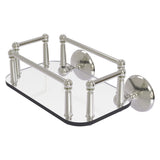 Allied Brass Monte Carlo Collection Wall Mounted Glass Guest Towel Tray in Antique Brass
