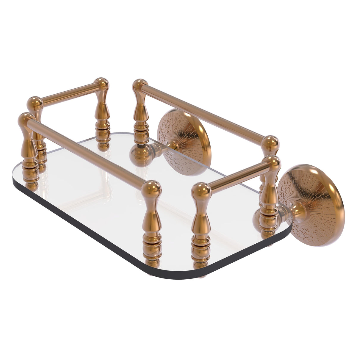 Allied Brass Monte Carlo Collection Wall Mounted Glass Guest Towel Tray in Antique Bronze