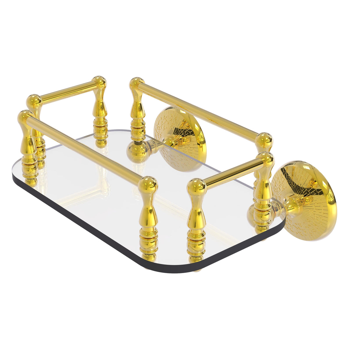 Allied Brass Monte Carlo Collection Wall Mounted Glass Guest Towel Tray in Antique Bronze