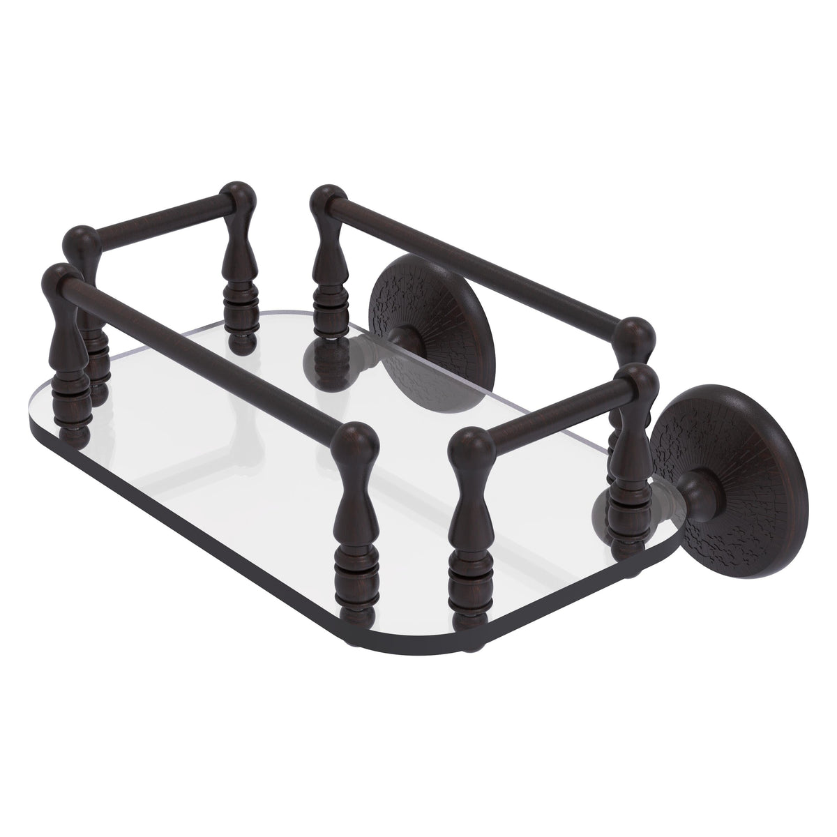 Allied Brass Monte Carlo Collection Wall Mounted Glass Guest Towel Tray in Venetian Bronze