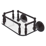 Allied Brass Monte Carlo Collection Wall Mounted Glass Guest Towel Tray in Antique Bronze