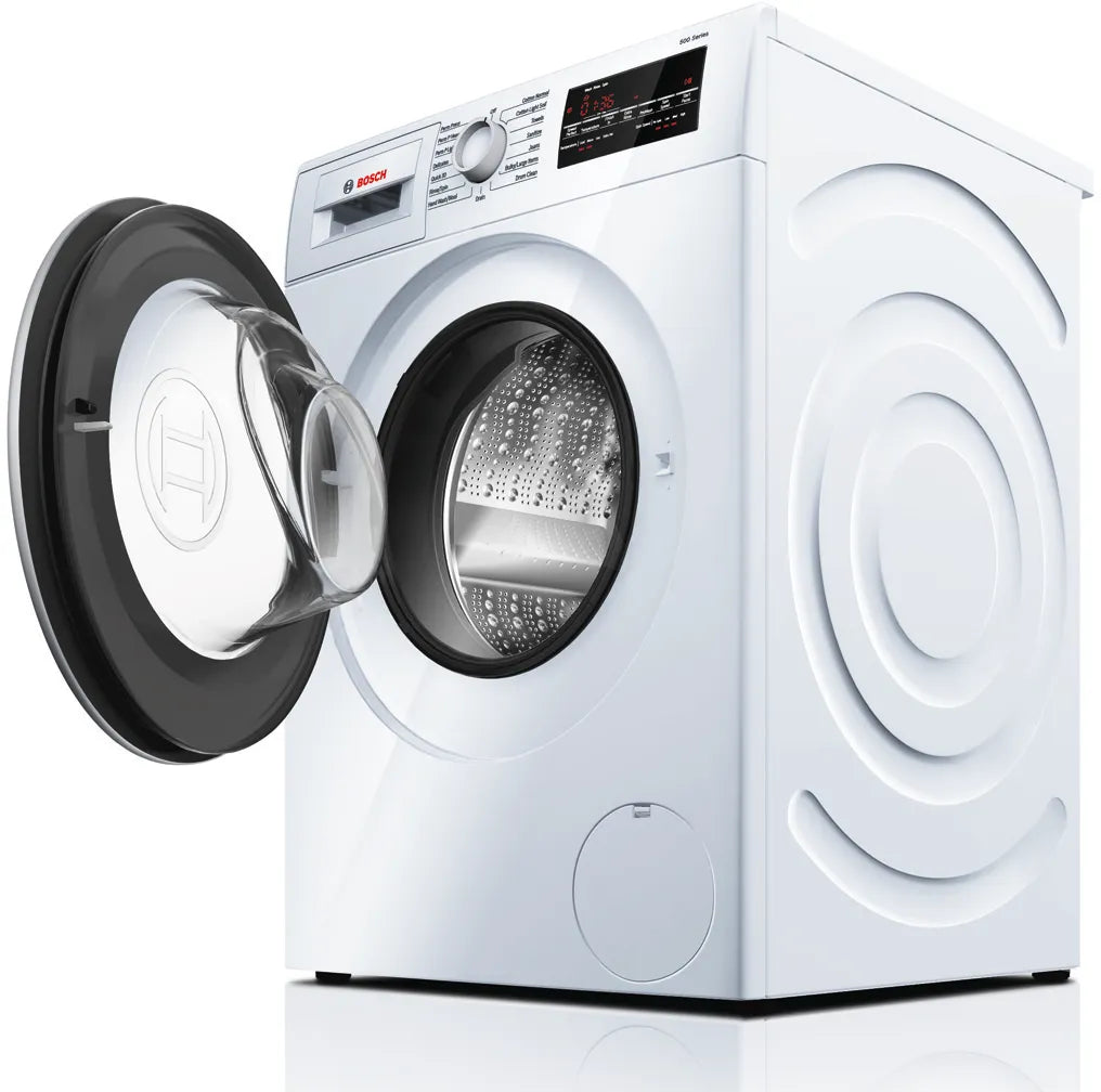 Bosch 500 Series 2.2-cu ft High-Efficiency Stackable Front-Load Washer, White with Silver Trim, ENERGY STAR