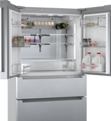 Bosch 800 Series 36 in. 21 cu. ft. French 4-Door Refrigerator, Stainless Steel, Dual Compressor, Counter-Depth