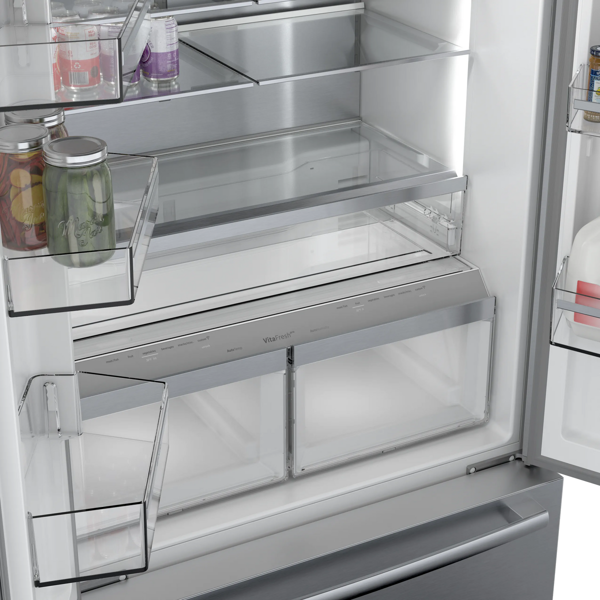 Bosch 800 Series 36 in. 21 cu. ft. French 3-Door Counter-Depth Refrigerator, Stainless Steel, Dual Compressor (B36CT80SNS)