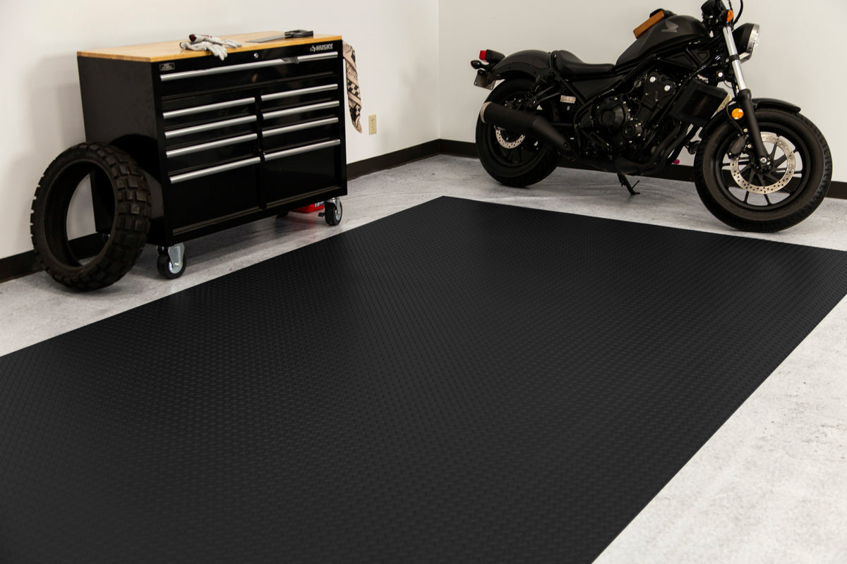 G-Floor Diamond Tread 7.5 ft x 17 ft Slate Grey Commercial-Grade Vinyl Garage Flooring Cover and Protector