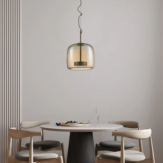 DLSS Metal Glass Lamp Shade Home Decor Dining Room LED Pendant Light