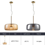 DLSS Metal Glass Lamp Shade Home Decor Dining Room LED Pendant Light