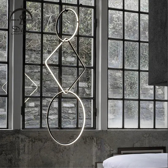 Dlss Lighting Modern Aristic Style Link PVC Chandelier Lamp with Pendant Light