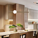DLSS Lighting Co., Ltd. Modern Interior-Lighting White Glass Tube Gold Iron Ball Chandelier LED Pendant Lamp