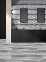 Emser La Vie White Glass Mosaic Border Tile, 14-Pack (12-in x 12-in Sheets)