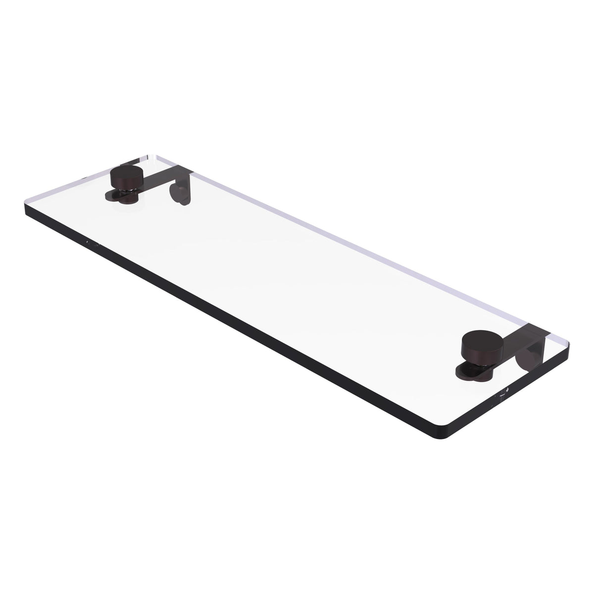 Allied Brass Matte Black 1-Tier Brass Wall Mount Bathroom Shelf