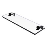 Allied Brass Matte Black 1-Tier Brass Wall Mount Bathroom Shelf