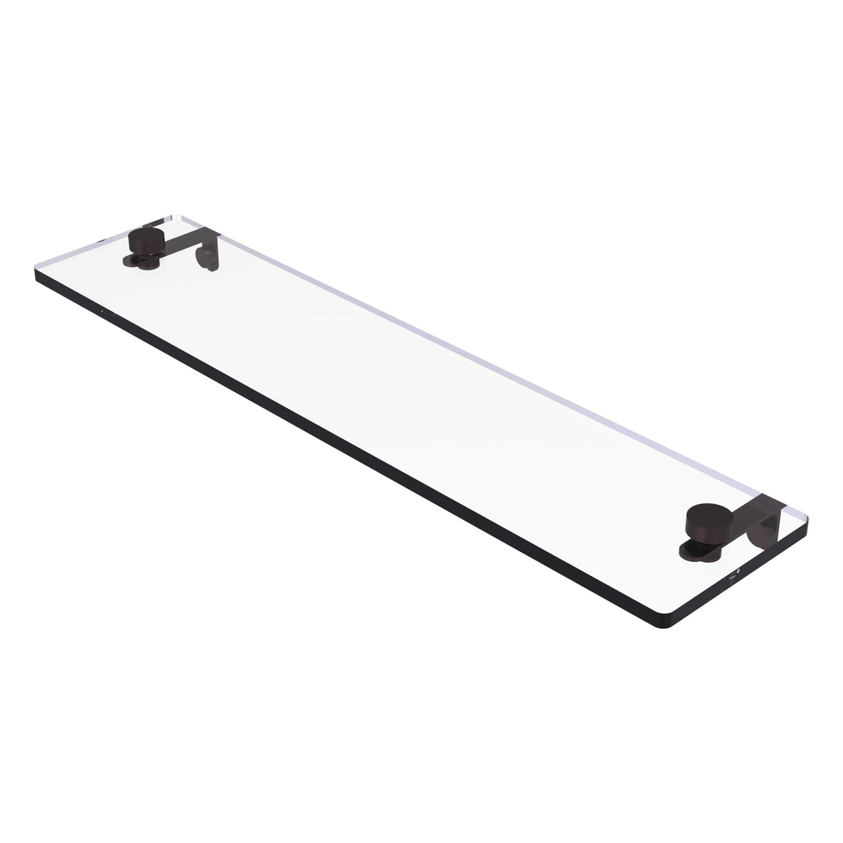 Allied Brass 22 in. L x 2 in. H x 5 in. W Clear Glass Vanity Bathroom Shelf in Satin Chrome