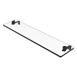 Allied Brass 22 in. L x 2 in. H x 5 in. W Clear Glass Vanity Bathroom Shelf in Satin Chrome