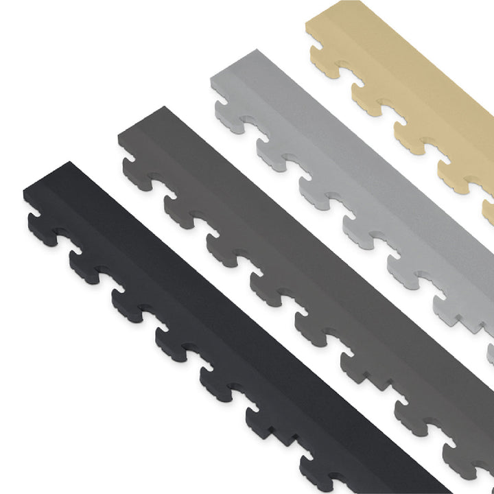 Norsk 9.5 in. x 18.5 in. Gray Multi-Purpose Dove Commercial PVC Garage Flooring Tile Trim Kit (20 sq. ft.)