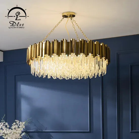 DLSS Lighting New Design Pendant Light Optical Grade Crystal Lamp Indoor Living Room Chandelier